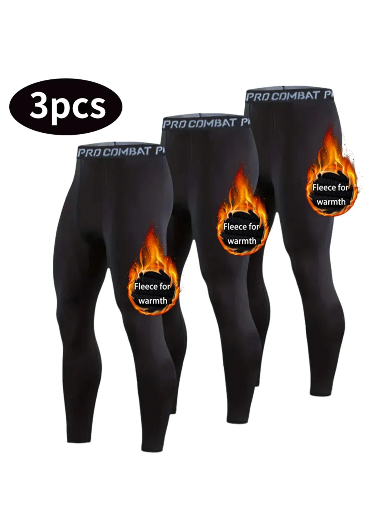 2026 New Men's tight and warm sports leggings, quick drying compression fitness pants, and sportswear for autumn and winter