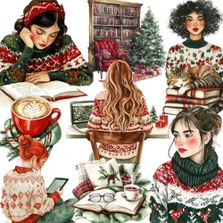 Christmas Reading Stickers Crafts And Scrapbooking stickers kids toys book Decorative sticker DIY Stationery
