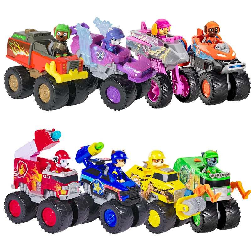 Original Paw Patrol Boomer Roxi Rescue Wheels BIG WHEELED TOY TRUCK with Collectible Action Figure Kids Toys for Boys & Girls