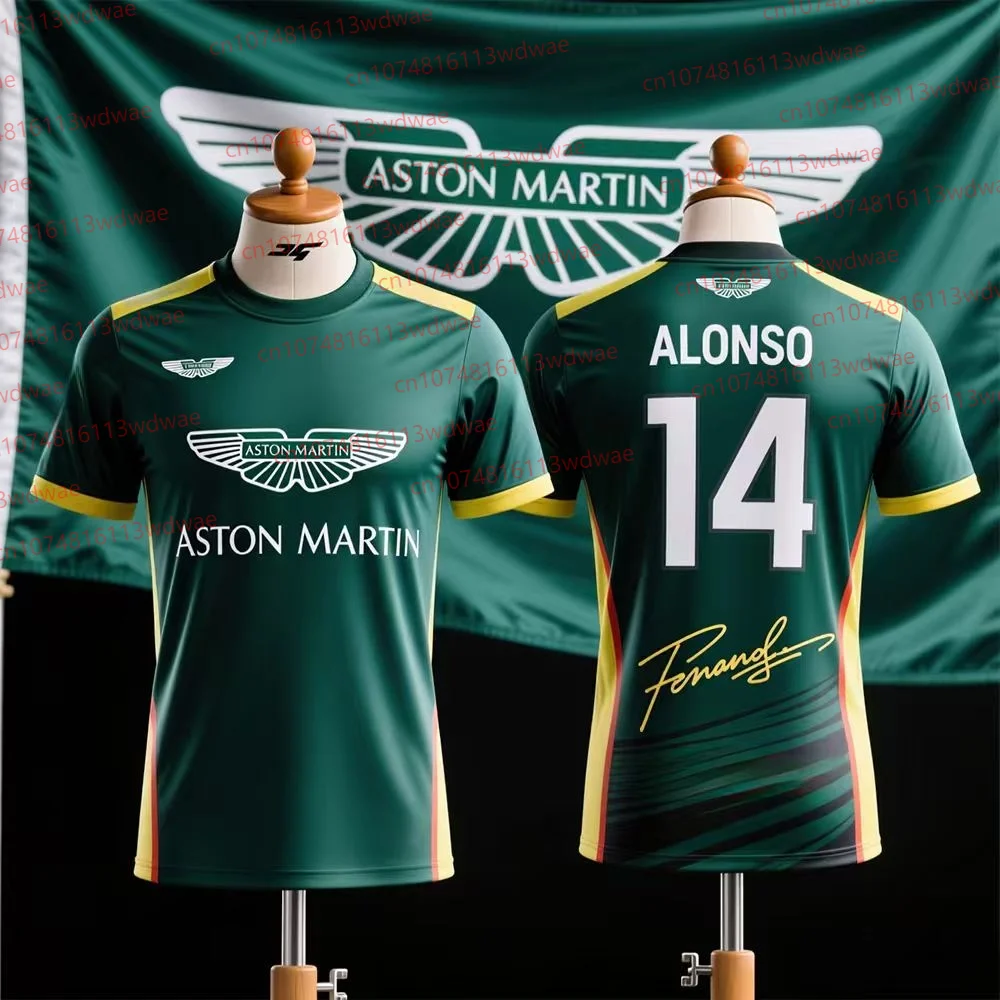 

2025 Aston Martin T-Shirt Fernando Alonso No. 14 T-Shirt Spanish Racers Team Racing Suit Quick Drying Motorcycle Outdoor T-Shirt