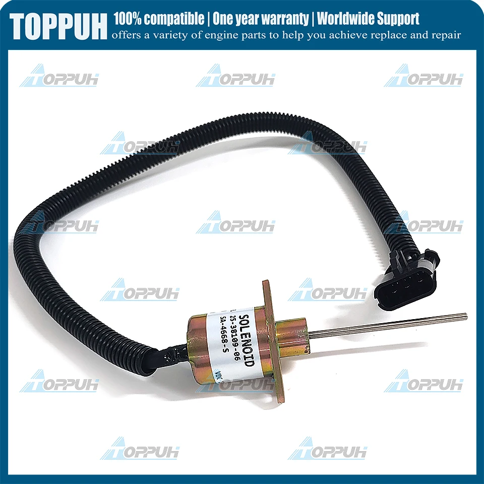 

12V SA-4668-S Stop Solenoid 25-38109-06 1503ES-12A5SUC9SCC28 For Kubota 05 06 Series