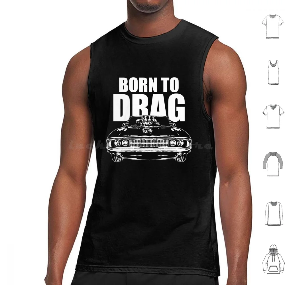 Born To Drag Race 1967 Chevy Impala Tank Tops Vest Sleeveless Chevy Impala Black 1967 Born To Drag Race Chevy Hot Rod Muscle