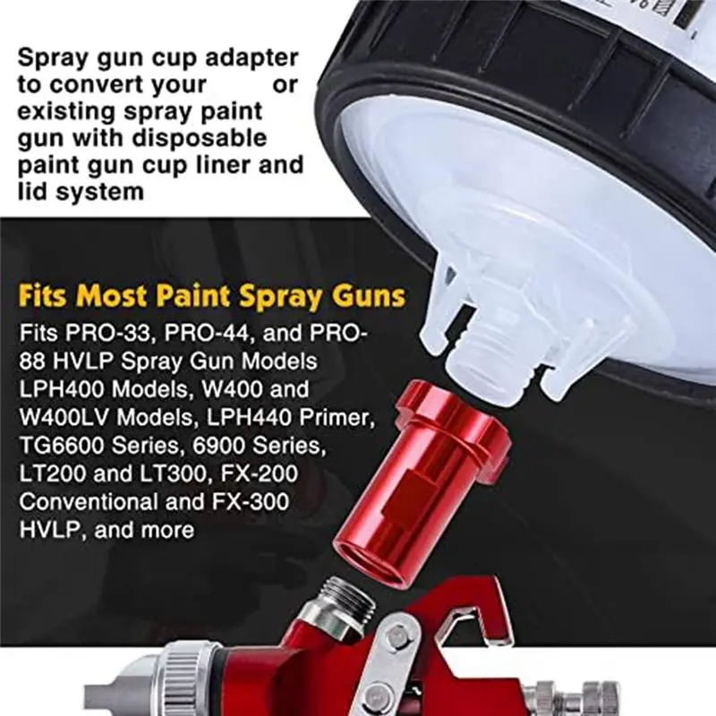 A74U SprayGun Cup Adapter, Female Adapter with 16mm, 1.5mm Thread GunPaint Cup Adapter Fits PRO-33, PRO-44And PRO-88