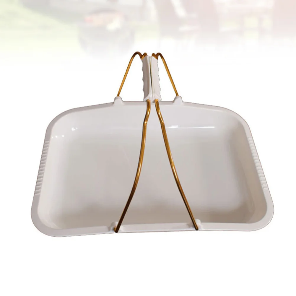

1pc Cake Tray With Handle Portable Dessert Plate For Party Wedding Birthday Display Fruit Cupcake Chocolate Snacks White Metal