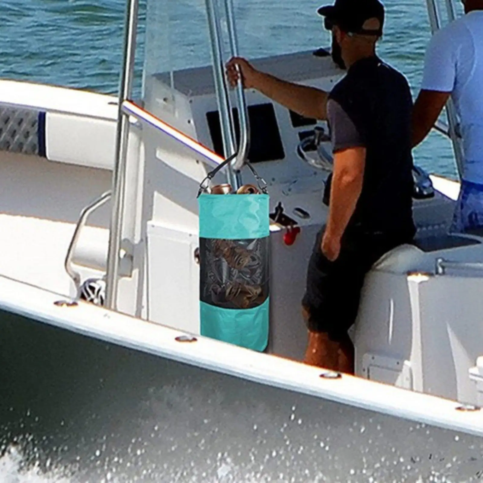 Boat Storage Container Leak-resistant Mesh Marine Waste Bag Large Capacity for Onboard Marine Accessories