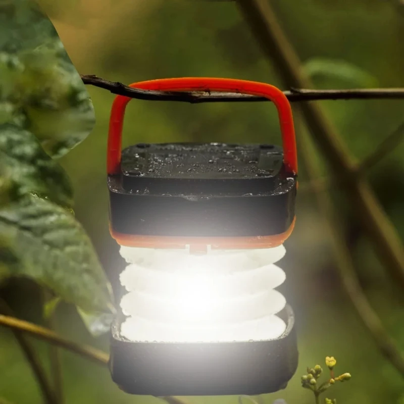 Solar Camping Light Foldable Waterproof USB Rechargeable Lantern 3Modes LED Flashing Lamp Fishing Travle Outdoor Tent Power Bank