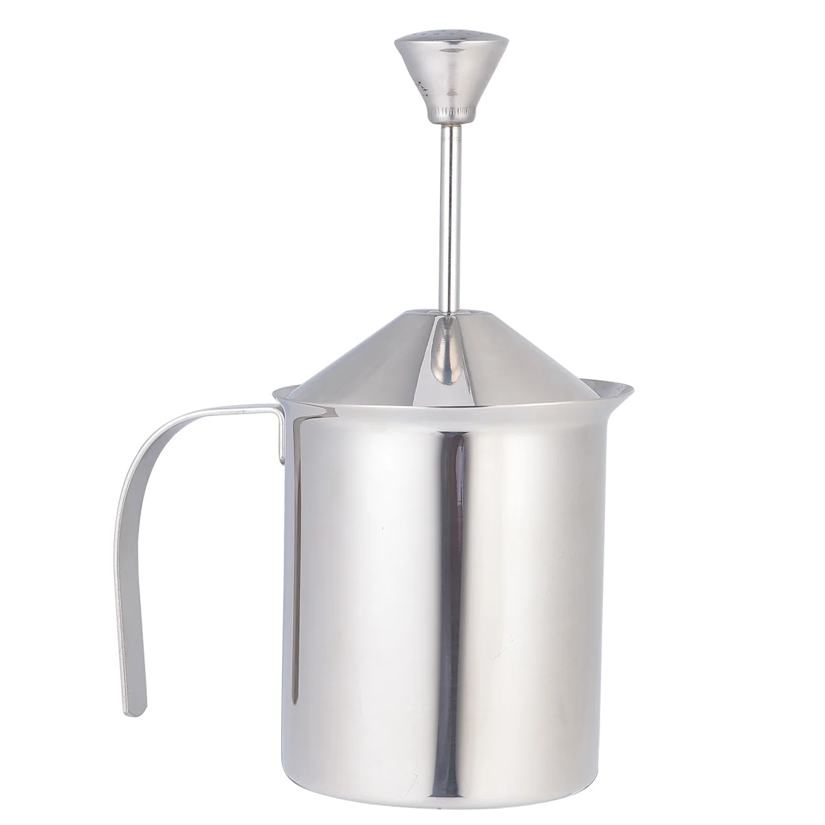 

Milk Pitcher for Fridge Frother Blender Bubbler Handheld Coffee Container Airtight Silver Manual