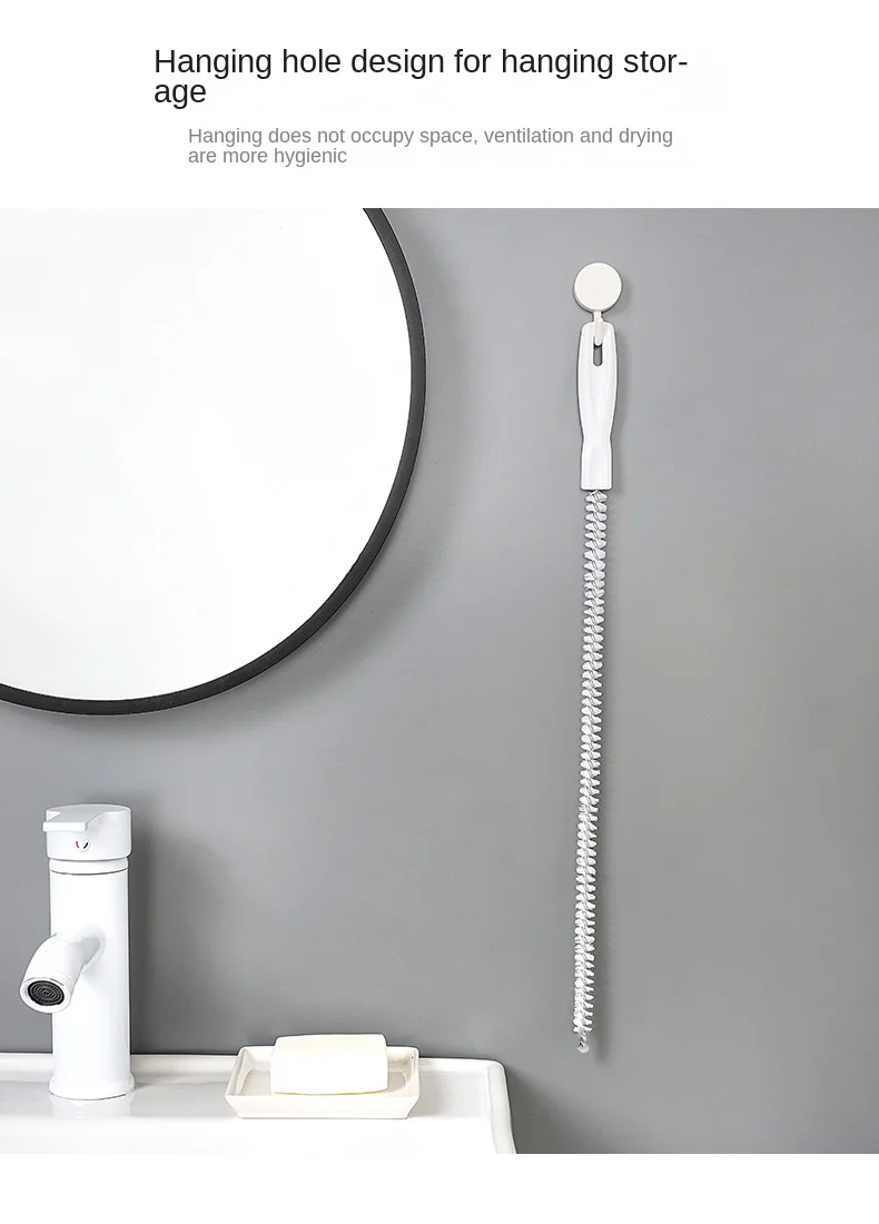 3126 45cm Pipe Dredging Brush Bathroom Hair Sewer Sink Cleaning Brush Drain Cleaner Flexible Cleaner Clog Plug Hole Remover Tool
