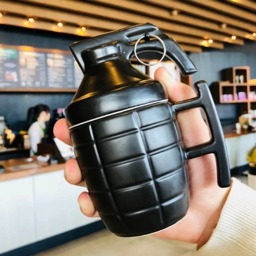 

Керамическая кофейная кружка в форме гранаты с крышкой, забавная чашка с ручкой, 400 мл, фарфоровые кофейные кружки