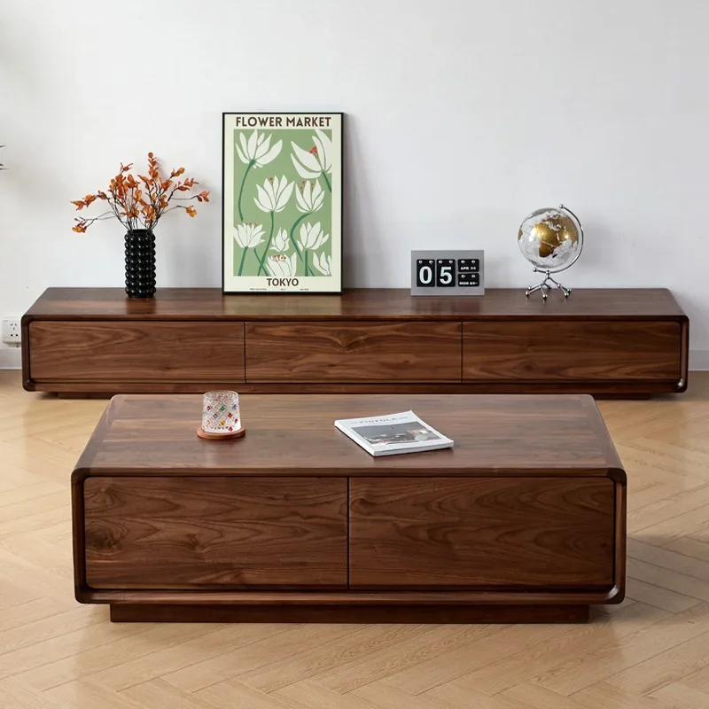 

Nordic Solid Wood Coffee Table Simple Modern Tea Table for Living Room Furniture Luxury Oak Walnut Wood Center Table Furniture