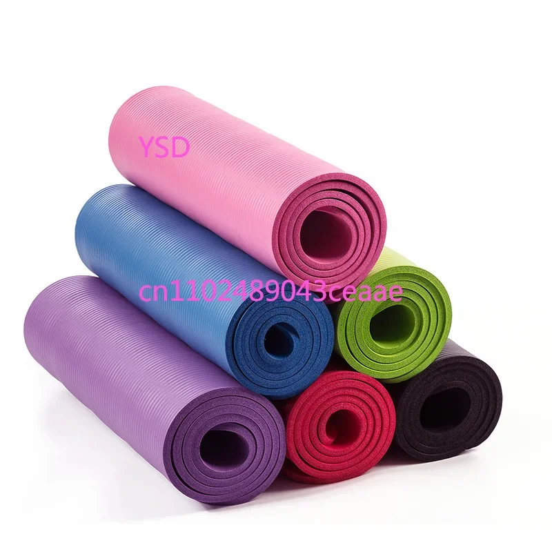 15mm Gray Large Non Slip Rubber Yoga Mat Nbr Pilates Travel Fitness Friendly