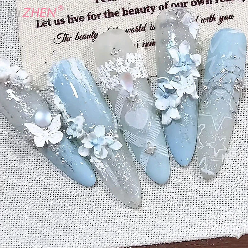 ثلاثية الأبعاد قالب سيليكون صغير فراشة زهرة مسمار الفن زينة الأظافر DIY تصميم زهرة قذيفة مسمار قالب ختم لوحة قالب مانيكير