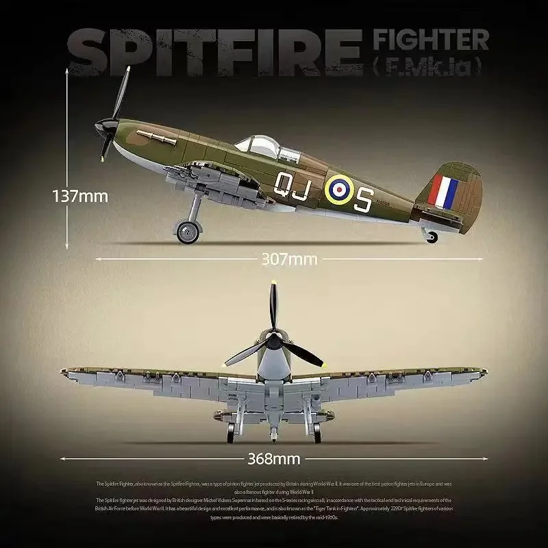 100279 British Spitfire F.MK.la Model Children's Intelligence Building Block Toy Gift