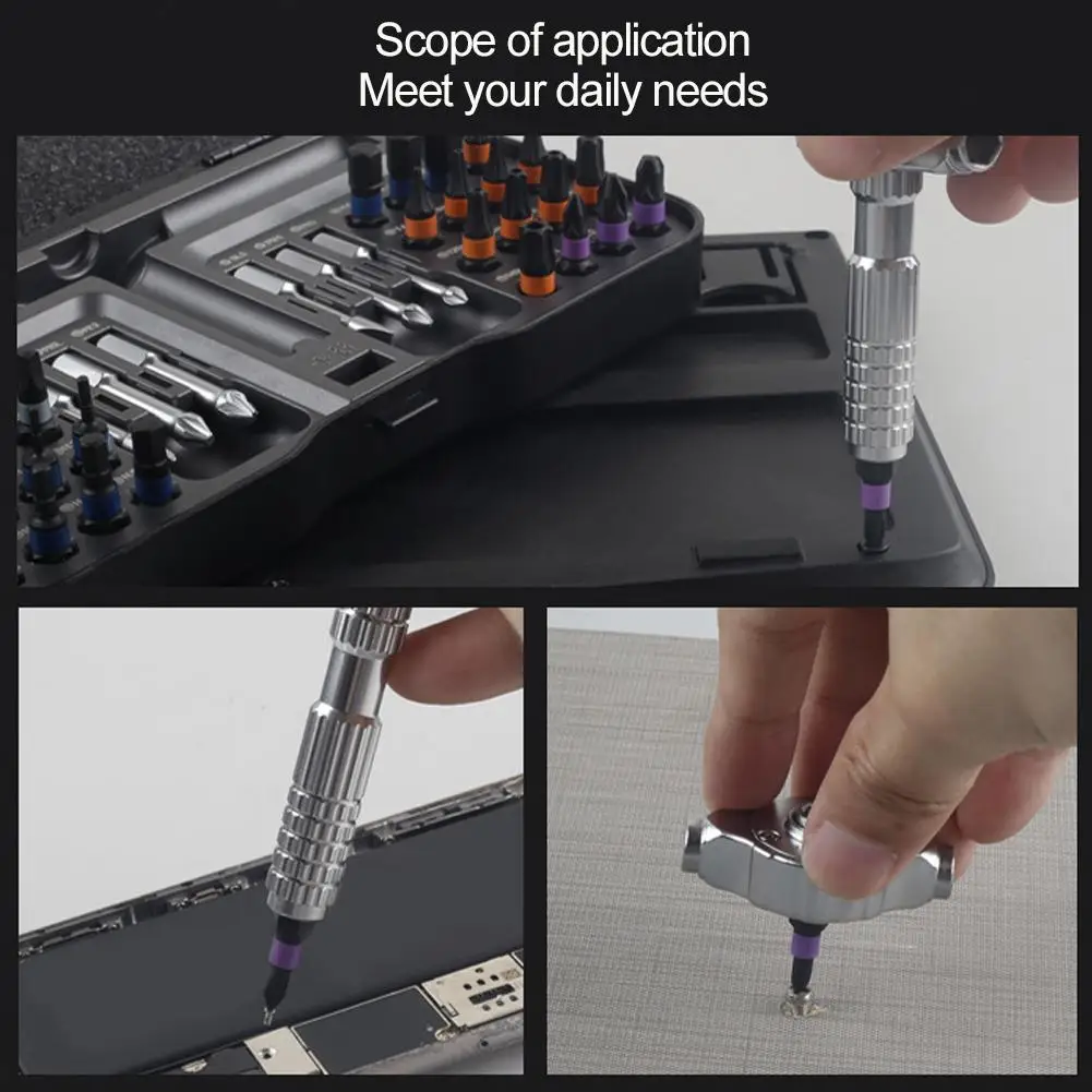 

Precision Multifunctional magnetic ratchet screwdriver furniture,cycling,car Fix - T magneticizer set handle Detachable B4R8