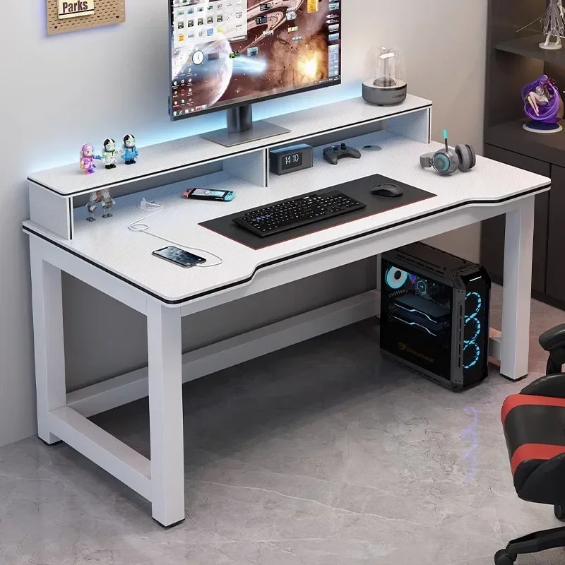 Computer Desk Desktop Sub-student Desk Home Desk Study Table Bedroom E-sports Table Carbon Fiber Double Simple