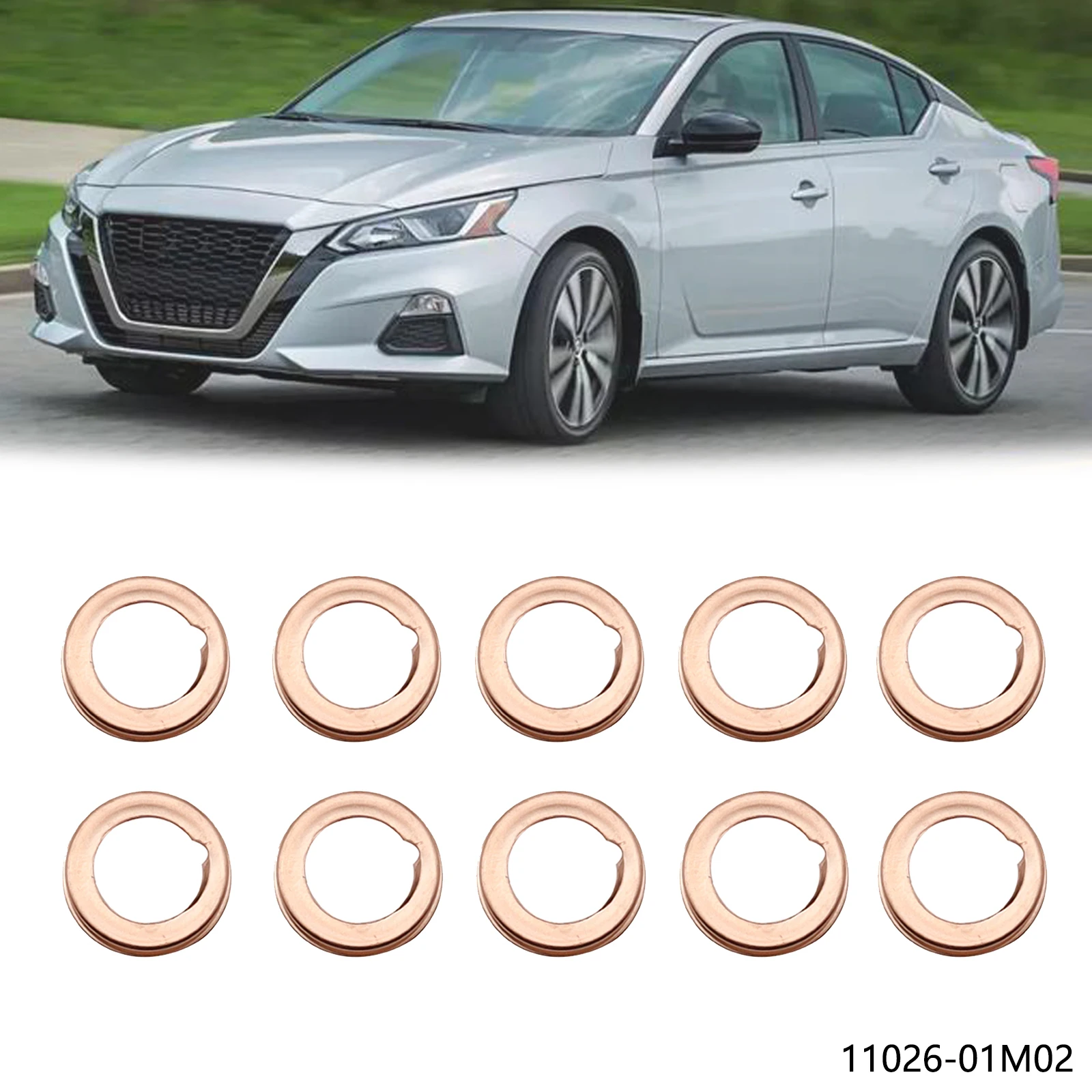 10Pcs/Set Oil Drain Plugs Washers Gaskets 1102601M02 fit For Infiniti EX35 G20 for Nissan Altima 370Z Cube Frontier 1026JA00A