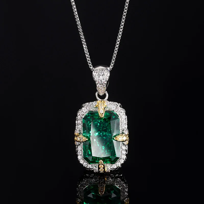Jewelry high-carbon diamond ice flower cut copper inlay vintage light luxury set for women 10*14