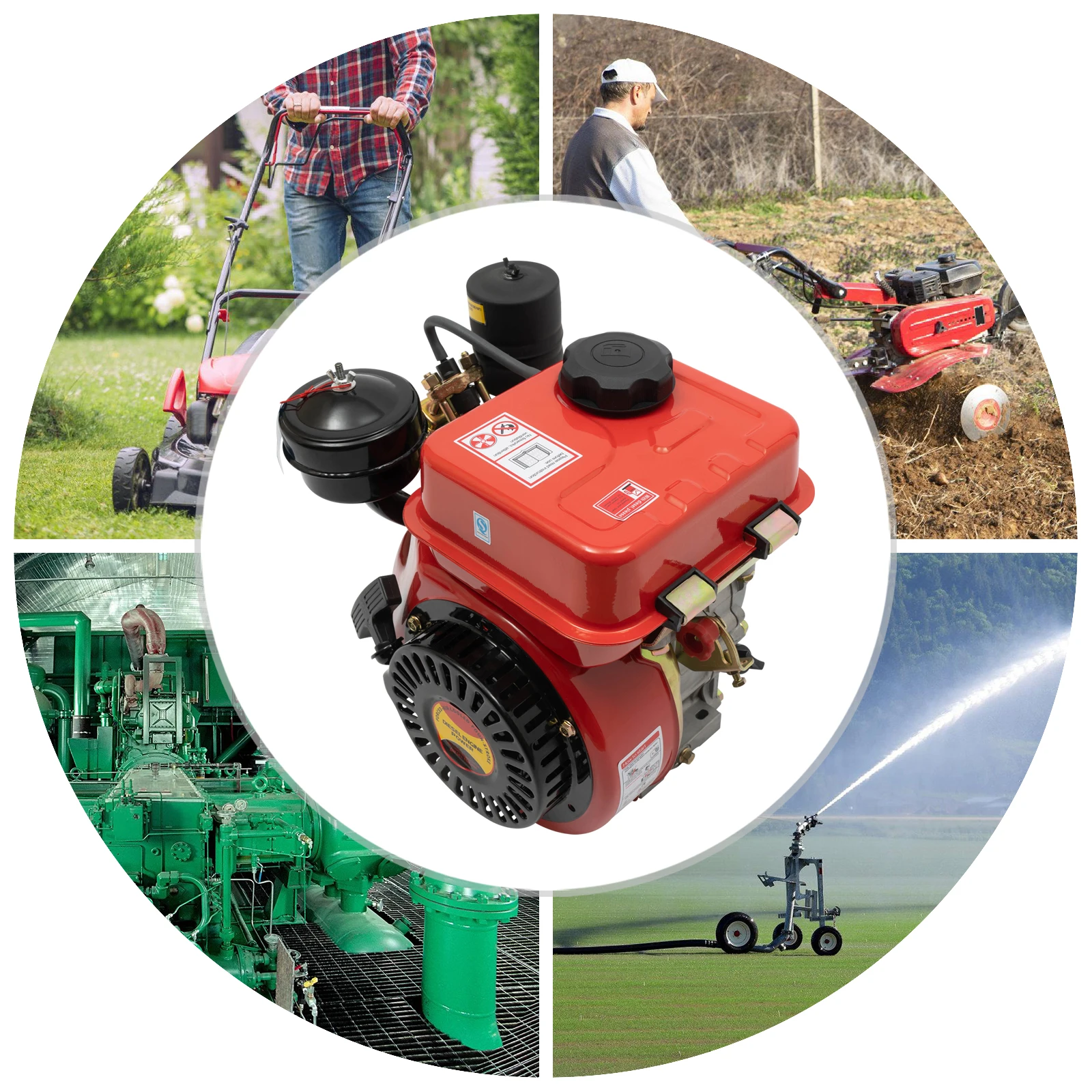 4-السكتة الدماغية 3-القوة اسطوانة واحدة محرك الديزل نظام بدء الارتداد محرك الديزل لعربة الذهاب، دراجة صغيرة، فاصل السجل #1