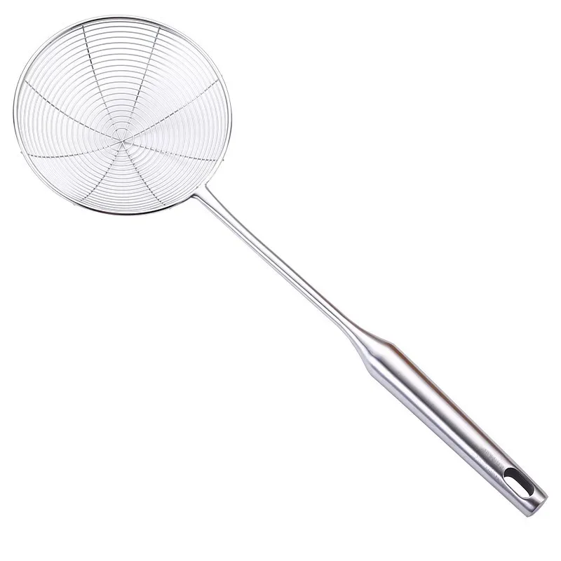 Stainless Steel Kitchen Strainer, Skimmer Ladle for Cooking & Frying, Wire Mesh Spoons with Long Handle