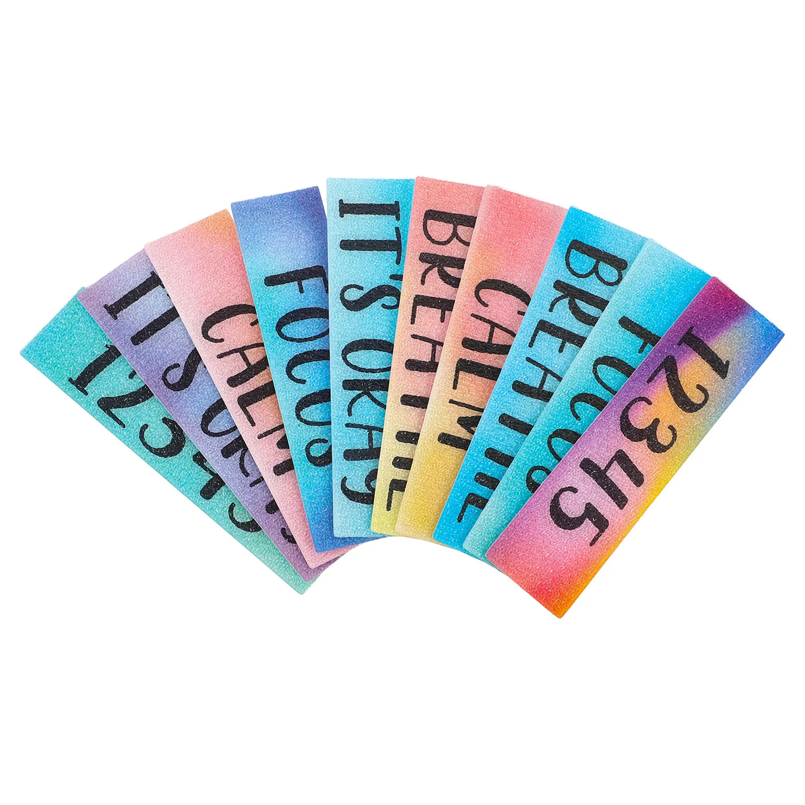 10Pcs Textured Calm Stickers Sensory Strips for Adults Pressure Relief Supplies Adhesive Colored Strips for Phone Back Desk