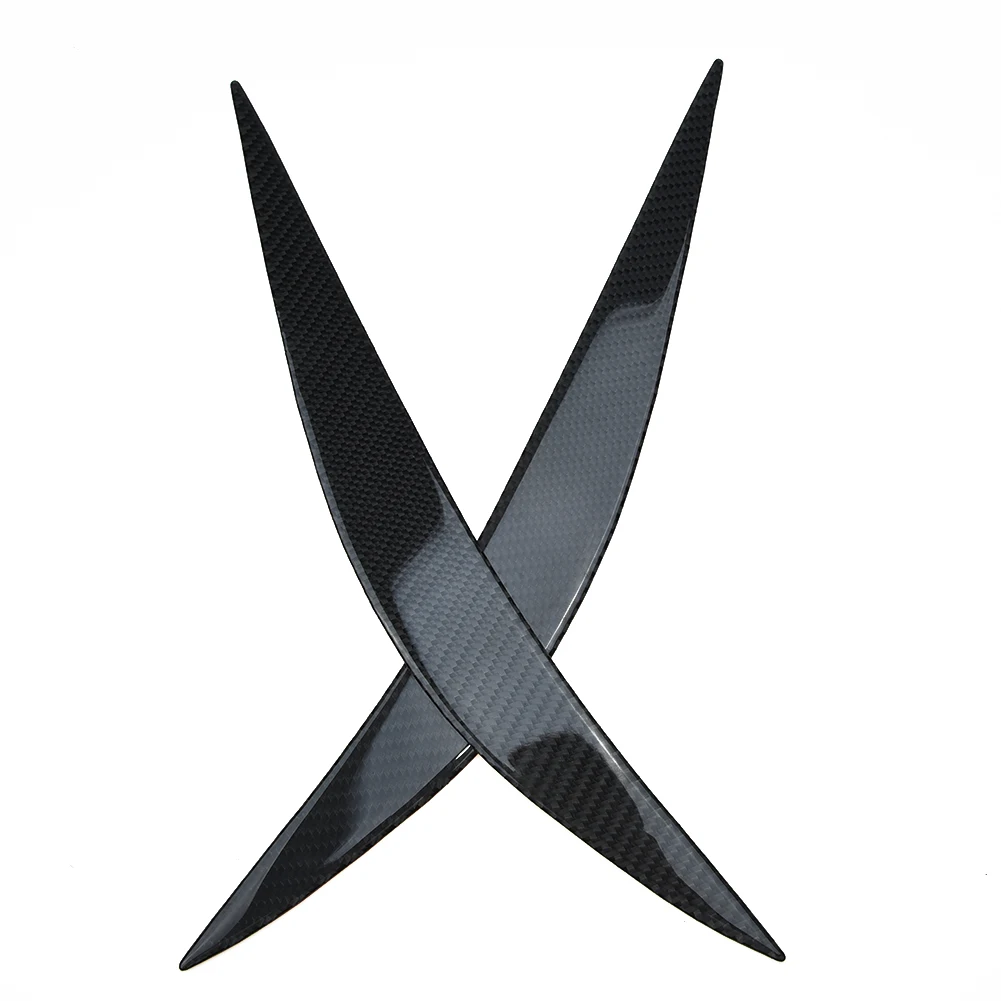 

1pcs Replaces Headlight Eye Lid Cover Glossy UV Coating Left Part Carbon Fiber Black Front Replacement Vehicle