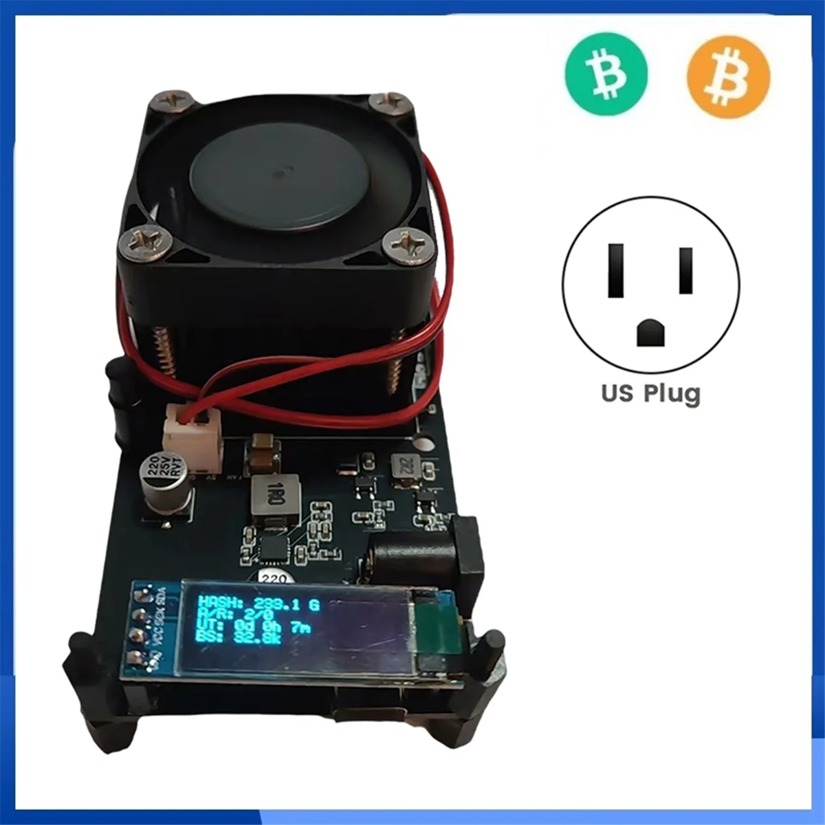 

T07CHOT-Bitaxe Miner Автономный BitDSK 200Gh/S BM1397 Bitcoin ASIC BTC Miner Solo Lottery Miner Low Power Miner US PLUG