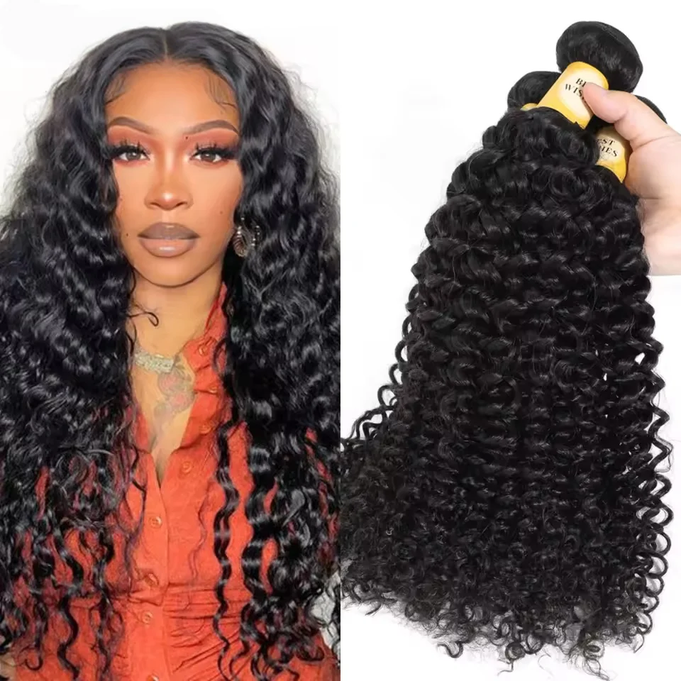 

Натуральные перуанские волосы Water Wave, 12A, для наращивания, 1/3/4 шт., глубокие кудри, 100 г/шт., дешевые, натуральные, необработанные.