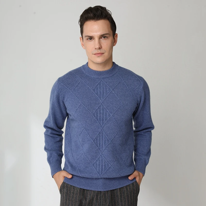 

2023 Autumn And Winter Men Clothing O-neck 100% Goat Cashmere Sweater Knitted Male Pullovers High Quality Jumpers Freeshipping