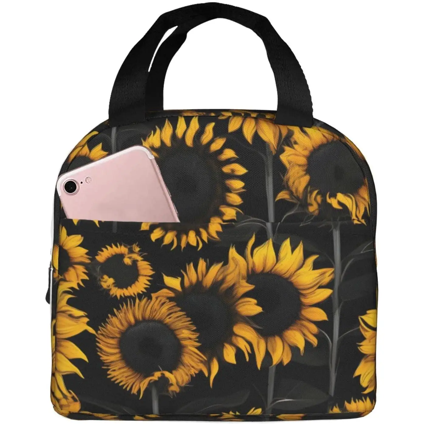 

Sunflower Blooming Flowers Plants Print Aesthetic Lunch Bag Lunch Box Reusable Insulated Lunch Bag Great For Everyday Use