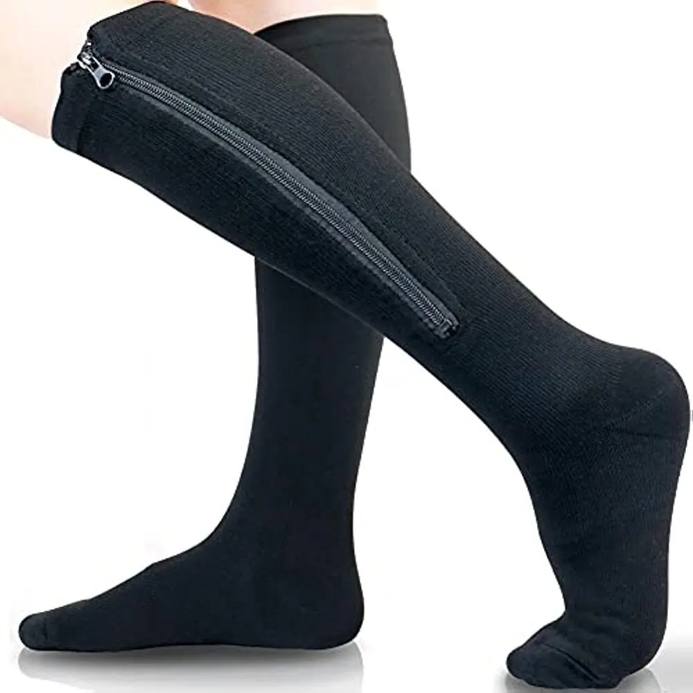 

Medical Zipper Compression Socks High Elasticity Nylon Closed Pressure Stocking