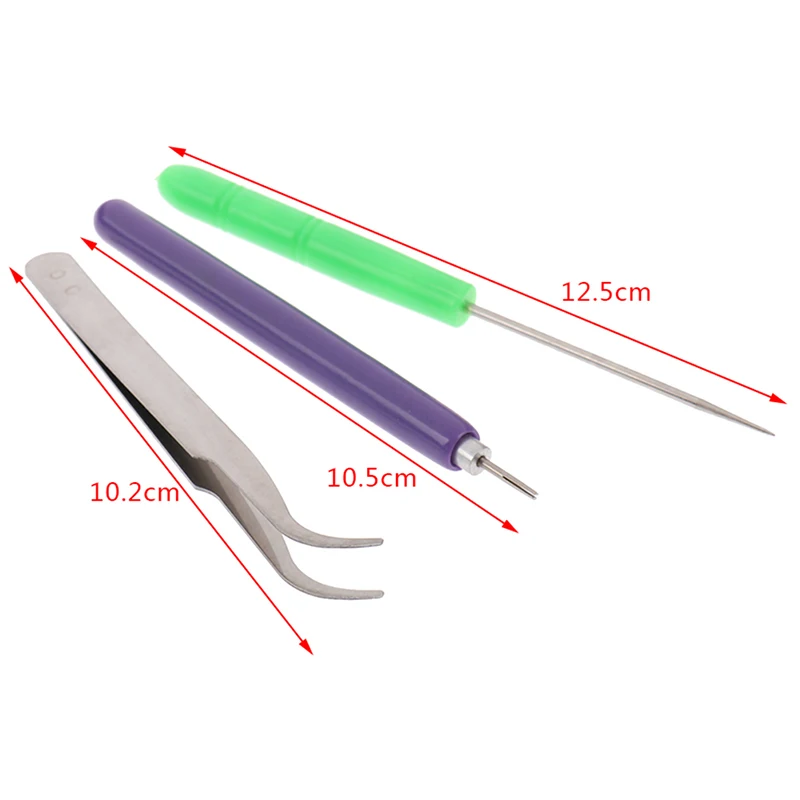 3PCs Tweezer Needles Slotted Pen Tool Kit Quilling Paper DIY Set Paper Tool
