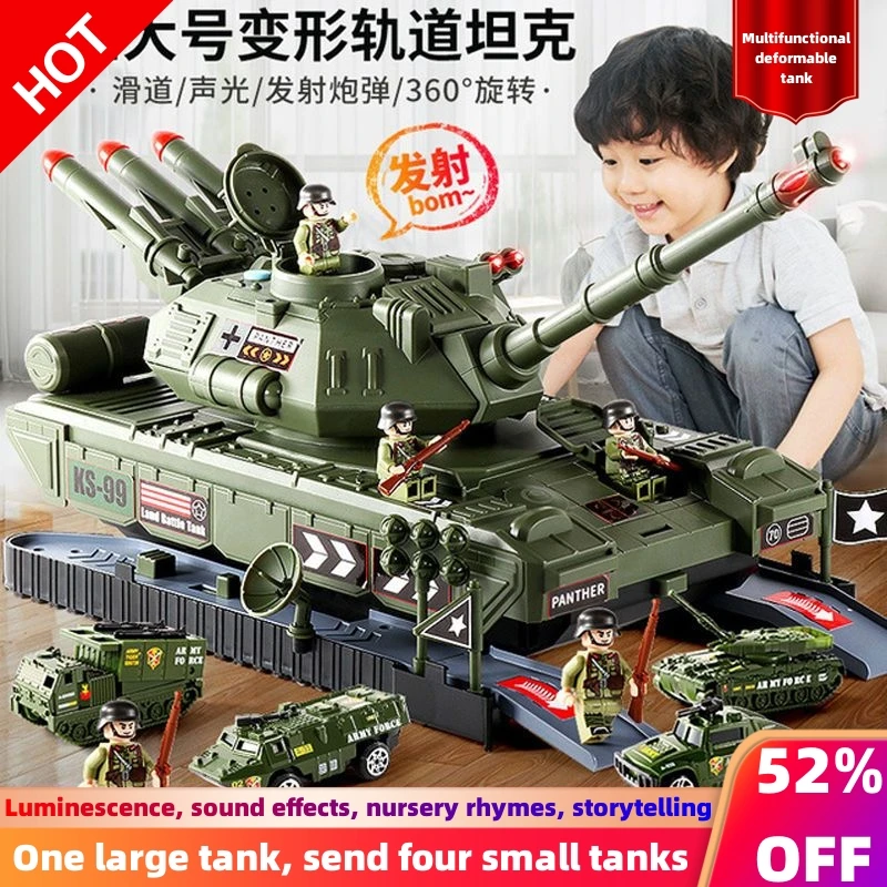

Simulation Tank Track Inertia Children'S Car Large Size model deformation Tanks Music Story Toys for boysfestival Kid gift Toy