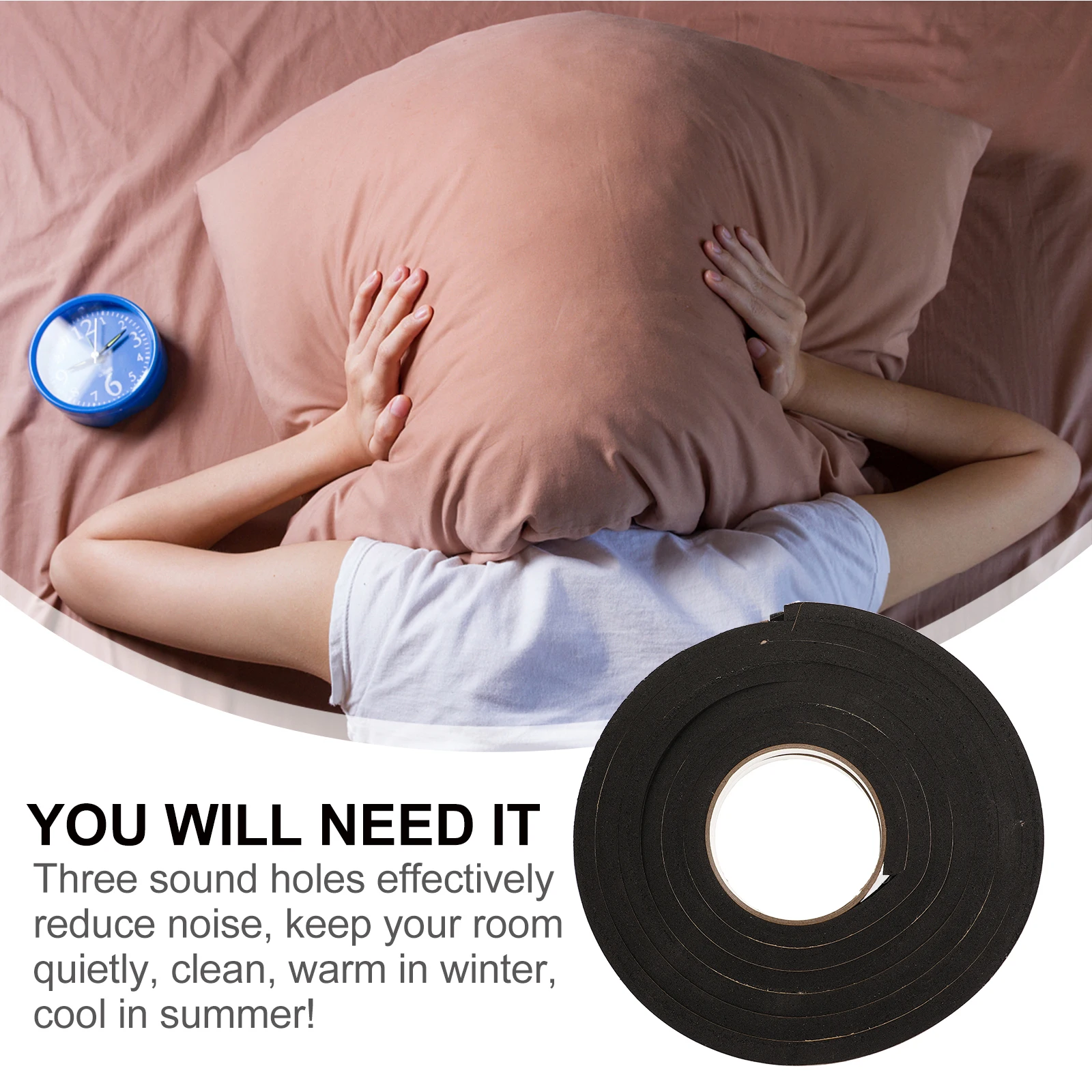 

2 Rolls Shockproof Foam Tape Door Seal Window Weather Sealing Stripping EVA Sponge Water Resistance Resilience Tensile Strength