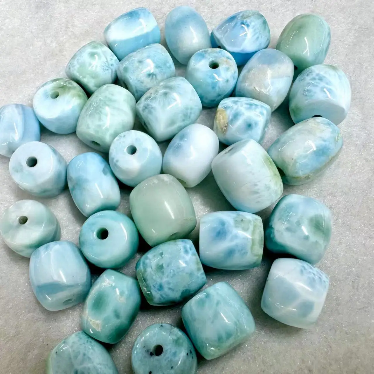 Natural Genuine Dominican Larimar/ Copper Pectolite Nugget Free Form Fillet Irregular Pebble Beads Fit Jewelry 1 piece