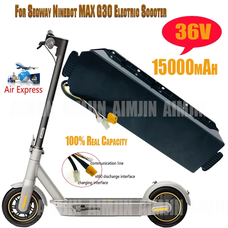 36V 15Ah High capacity Li-ion Battery Pack 1000W with BMS For Xiaomi Ninebot G30 MAX No. 9 Electric Scooter Special Battery