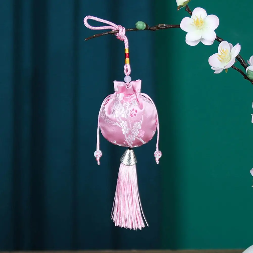 1 Buah Tas Sachet Gaya Cina Pola Bordir Tradisional Motif Keberuntungan Kain Brokat Sutra Hadiah Gantung Mobil Rumah Keberuntungan