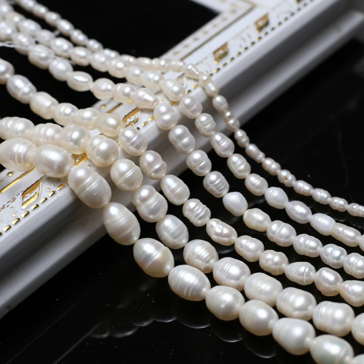 

3-9mm Natural Zhuji Freshwater Cultured Pearl Beads Small Rice Luster Bead for Jewelry Making Diy Necklace Anker Accessoires