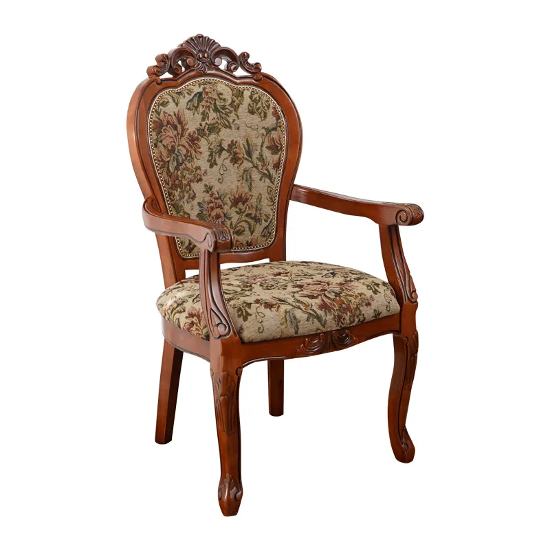 European-style fabric dining chair: a home study chair