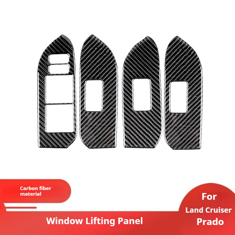 

For 10-18 Landcool Luze Prado Carbon Fiber Window Lift Panel Decorative Sticker Interior Modification