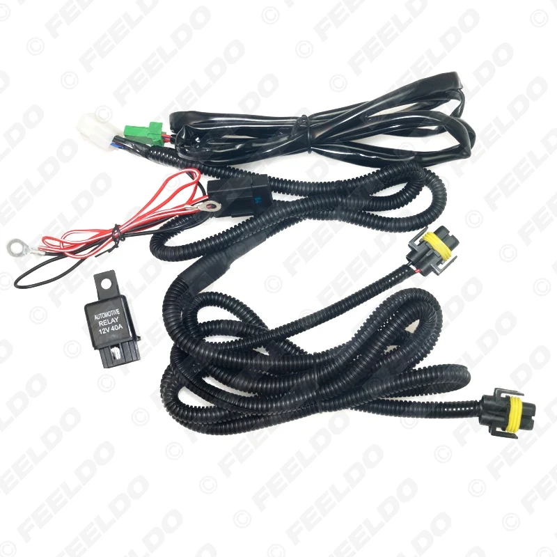 Auto Fog Light Wiring Harness Socket Switch with LED Indicators Relay H11 Wire Adapter Kit for Honda City 2014-2018