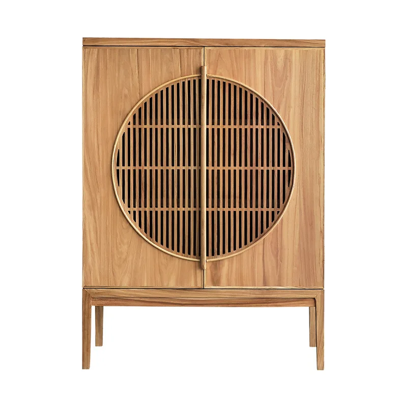 

Solid wood locker Chinese-style dining room storage cabinet against the wall Household side cabinet