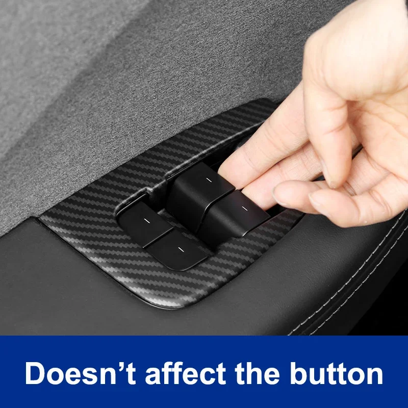 ل تسلا نموذج 3 هايلاند 2024 نافذة الباب رفع التبديل زر غطاء إطاري الديكور الكسوة ملصق لوحة الملحقات الداخلية