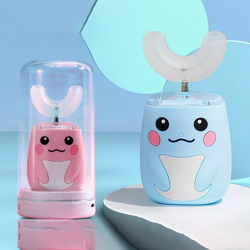 Adults Automatic Electric Toothbrush for Kids Children 360 Degrees U Shaped Silicone Toothbrush