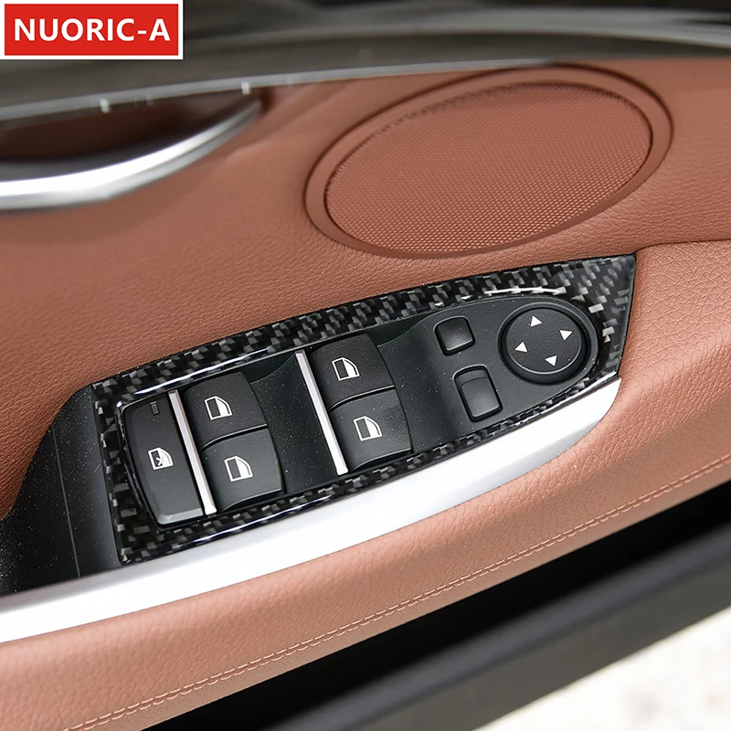 

Carbon Fiber Trim Car Window Glass Lifting Panel Frame Decoration Sticker For BMW 5 Series GT F07 2010-2017 Interior Accessories