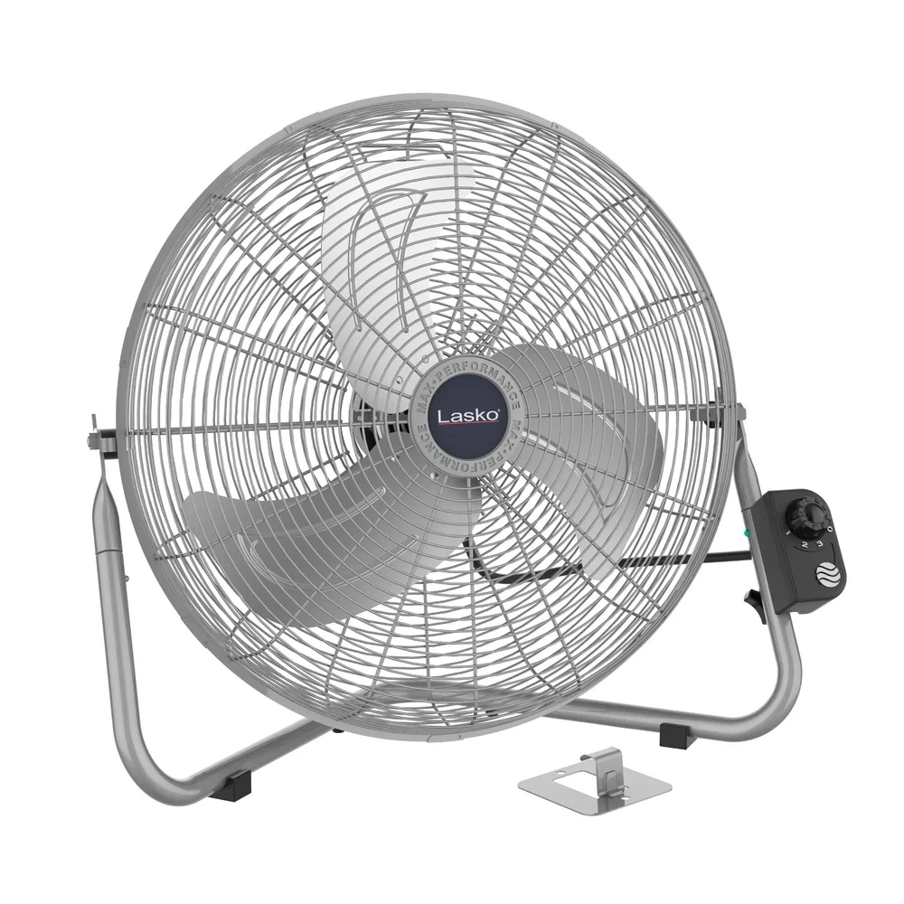 High Velocity Floor and Wall Mount Fan with Pivoting Head 3 Speed Metal Blades Ideal Garage Workshop Home Use