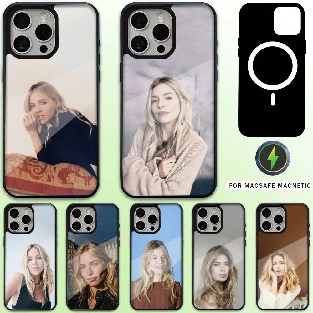 

S-Sienna Miller Actor Phone Case For iPhone17,16,15,14,13,12,11 Plus,Pro Max Magnetic For Magsafe Wireless Charging