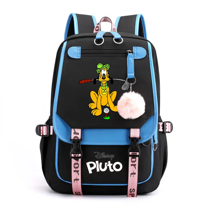 

MINISO Cartoon Pluto Women Men Rucksack Travel Bag Mochila Backpacks Boys Girls Teenager USB Charging Laptop Backpack