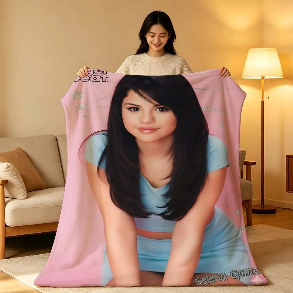 Singer S-Selena Gomez Pop American Classic Popular Throw Soft Warm Flannel Blanket Lightweight for Sofa Bed Couch Travel Adults