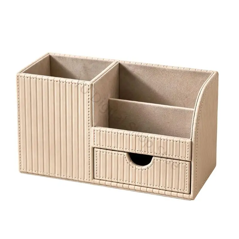 96BA Multi-Section Desk Pen Organiser with Front Drawer for Pen Marker Makeup Brush