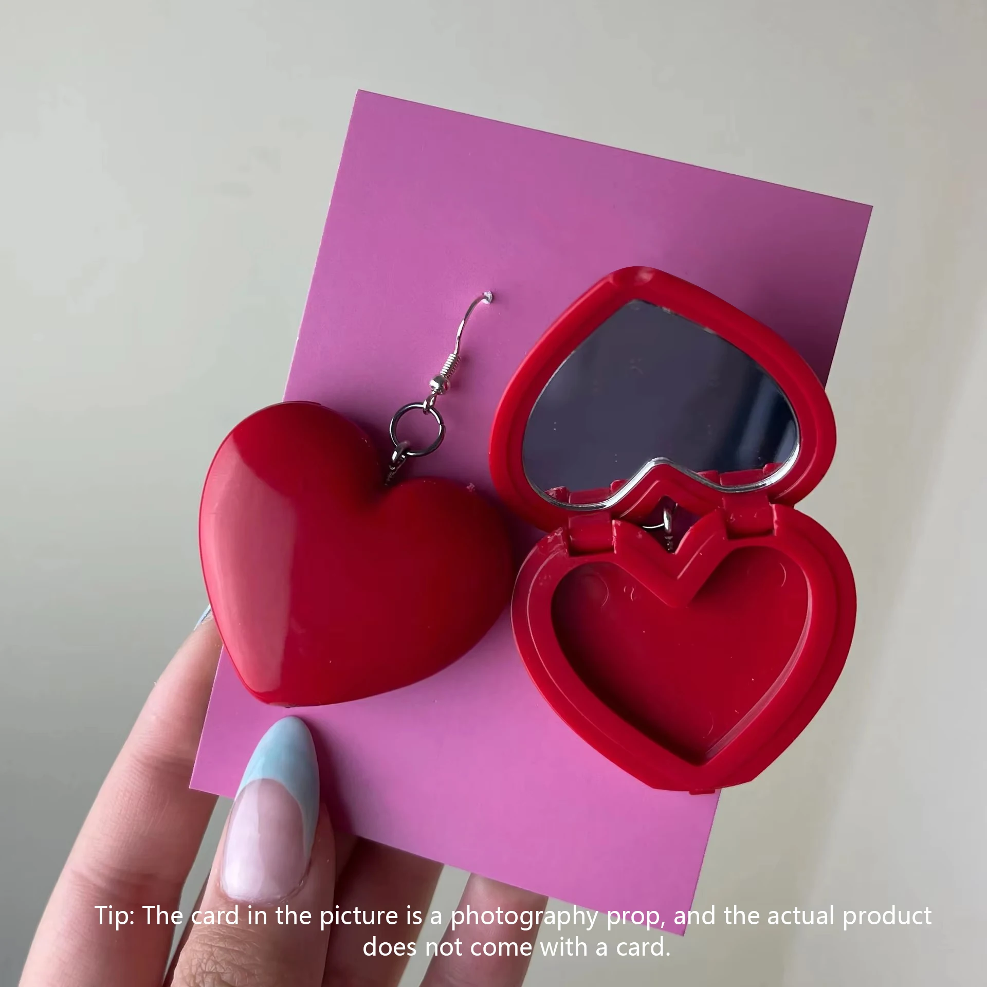 Y2k Personalisierte Kreative Liebes-Spiegel-Lippenstift-Unterverpackungsbox mit Ohrringen, Trendige Acryl-Make-up-Box mit Ohrringen